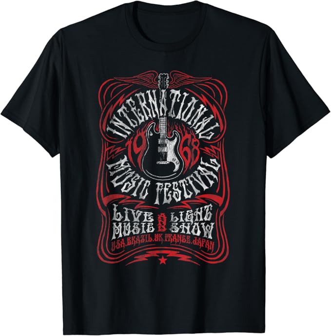 International Music Festival Retro Rock & Roll Concert TShirt Amazon